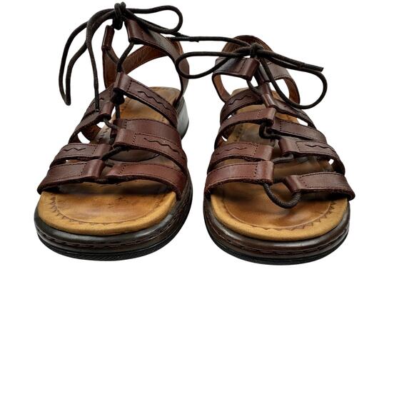 Dansko Brown Leather Elena Lace Up Gladiator Comfort Sandals Women's 41/10.5-11 - Picture 4 of 10